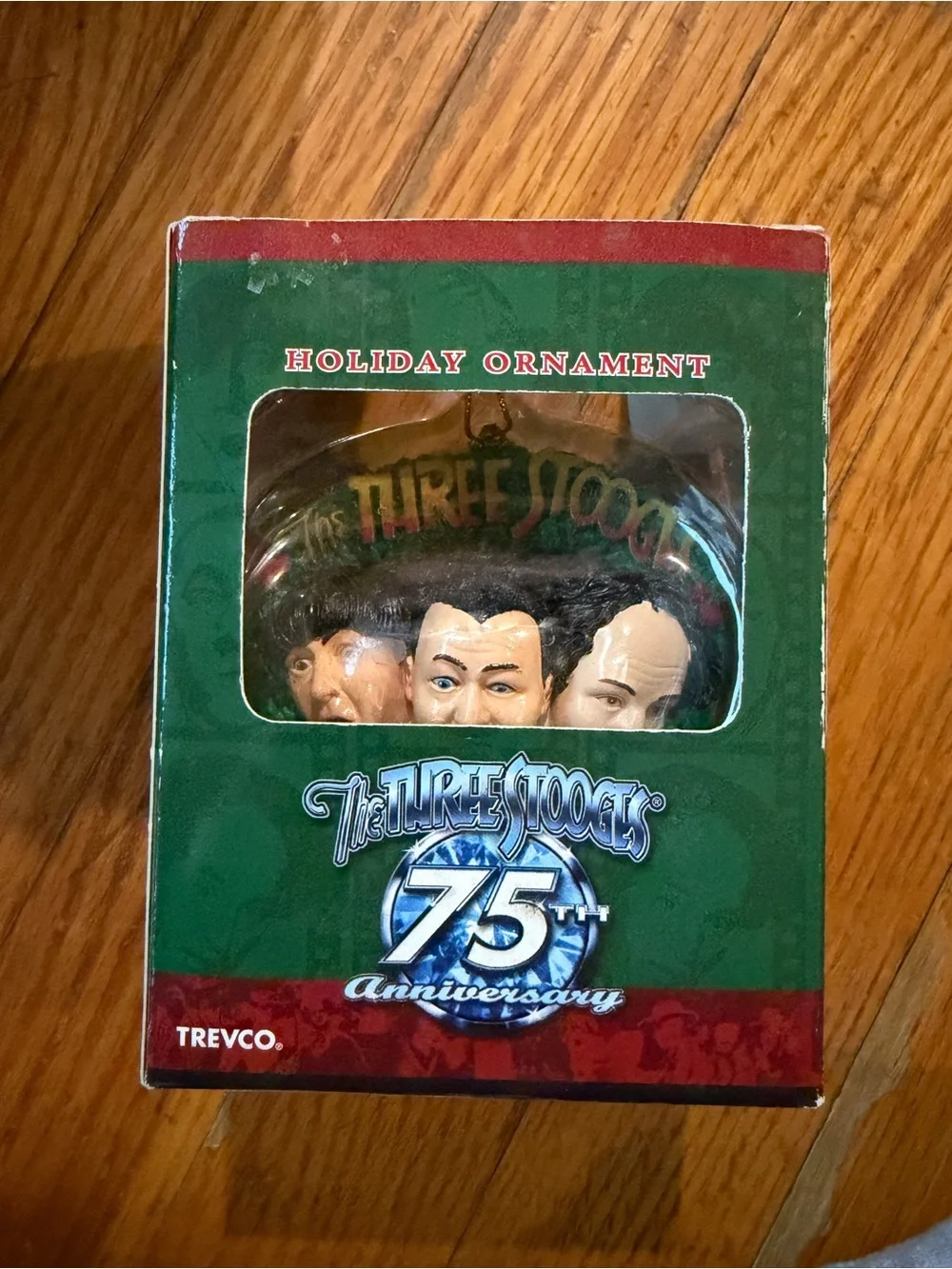 Trevco The Three Stooges 75th Anniversary Holiday Ornament - Green/Red